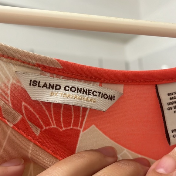 Tori Richard Red and Cream Dress - Picture 4 of 7